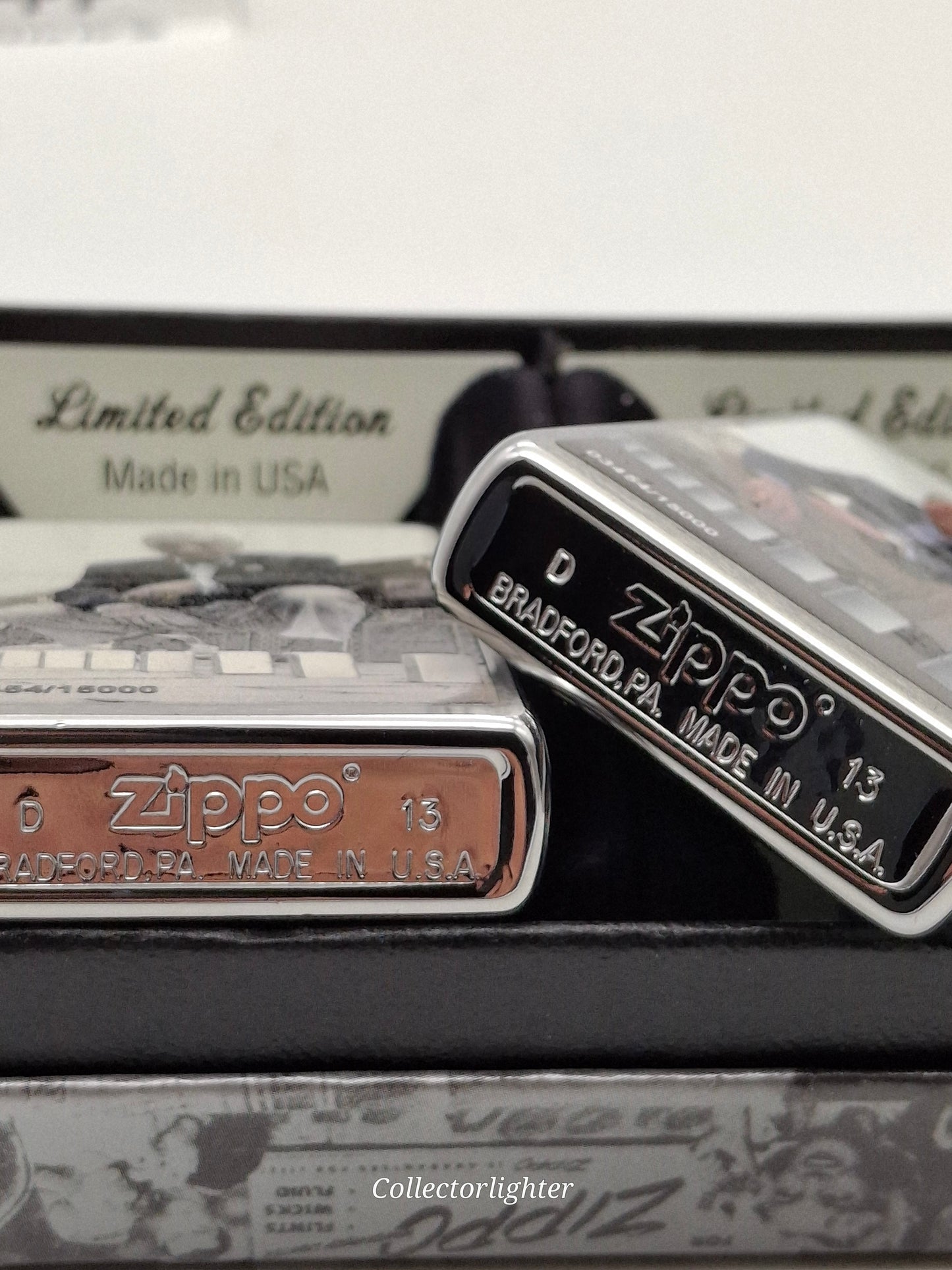 Encendedor de gasolina Zippo - Serie A. Conjunto limitado de 2 unidades 3454/15000