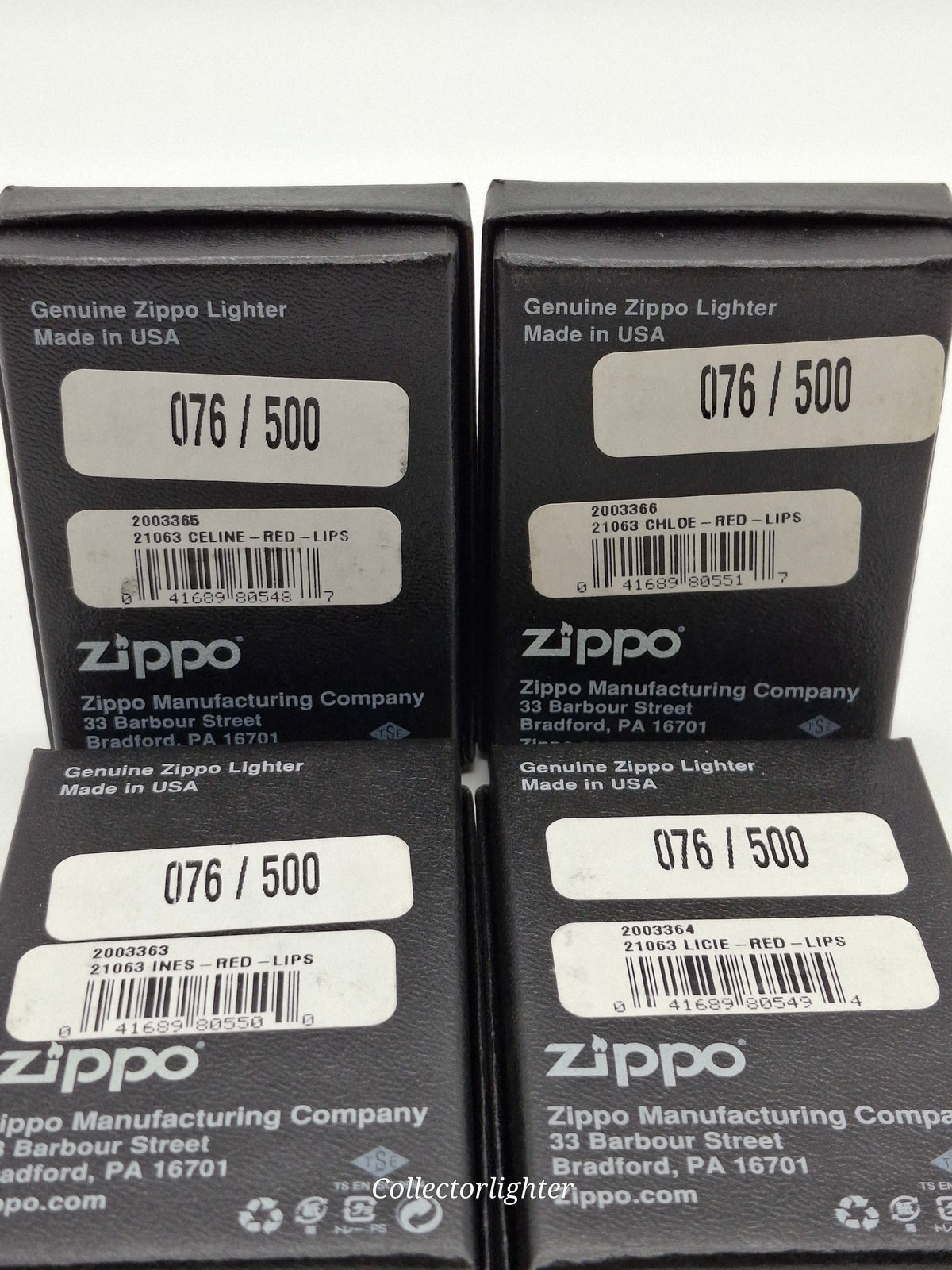 Zippo Benzinfeuerzeug Zippo - Red Lips 4er Set Limited Edition - gleiche Nummer ! Zippo - Red Lips 4er Set Limited Edition - gleiche Nummer !