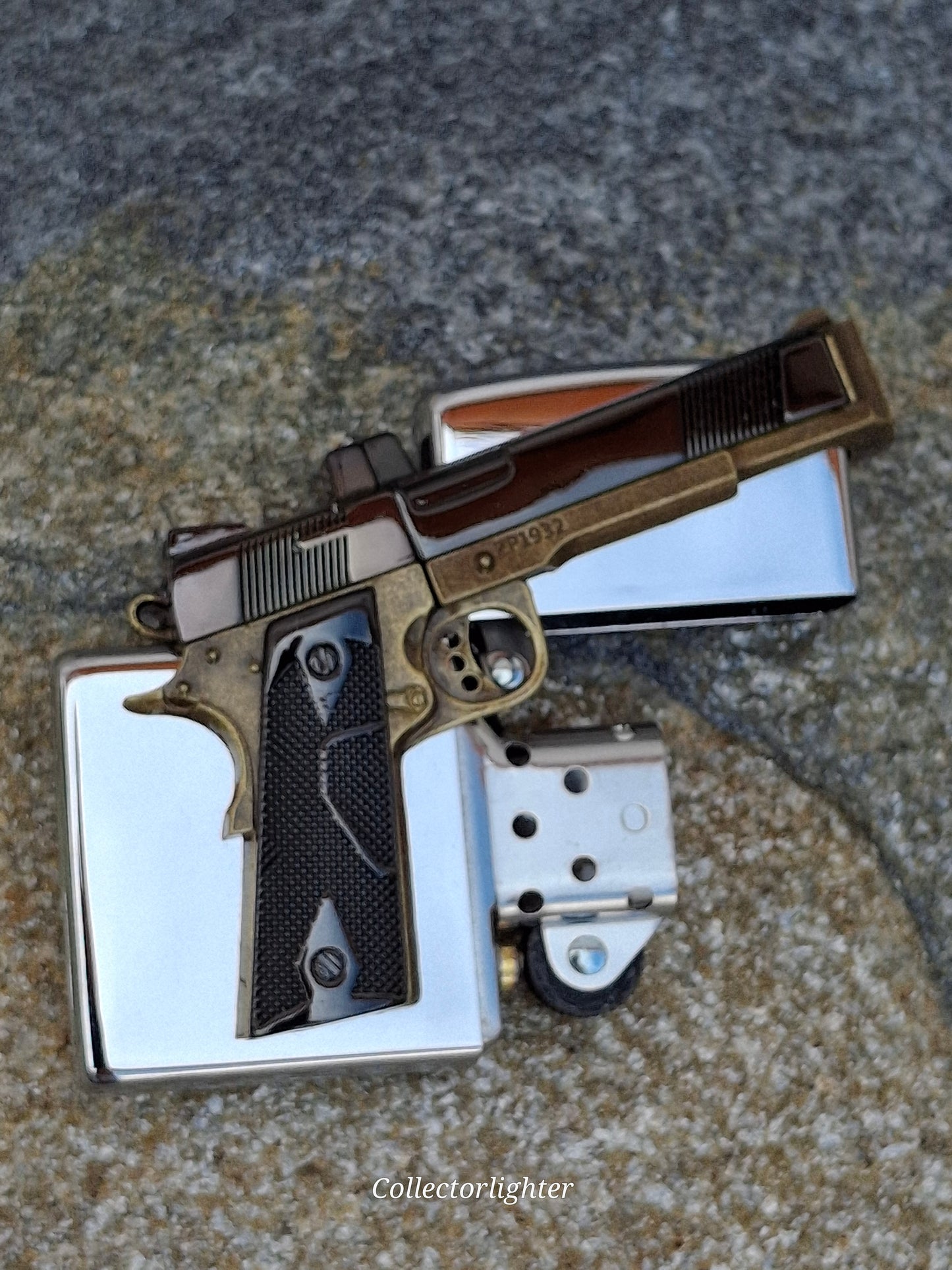 Zippo - Pistol Gun Design aufgesetzt - Asia Modell