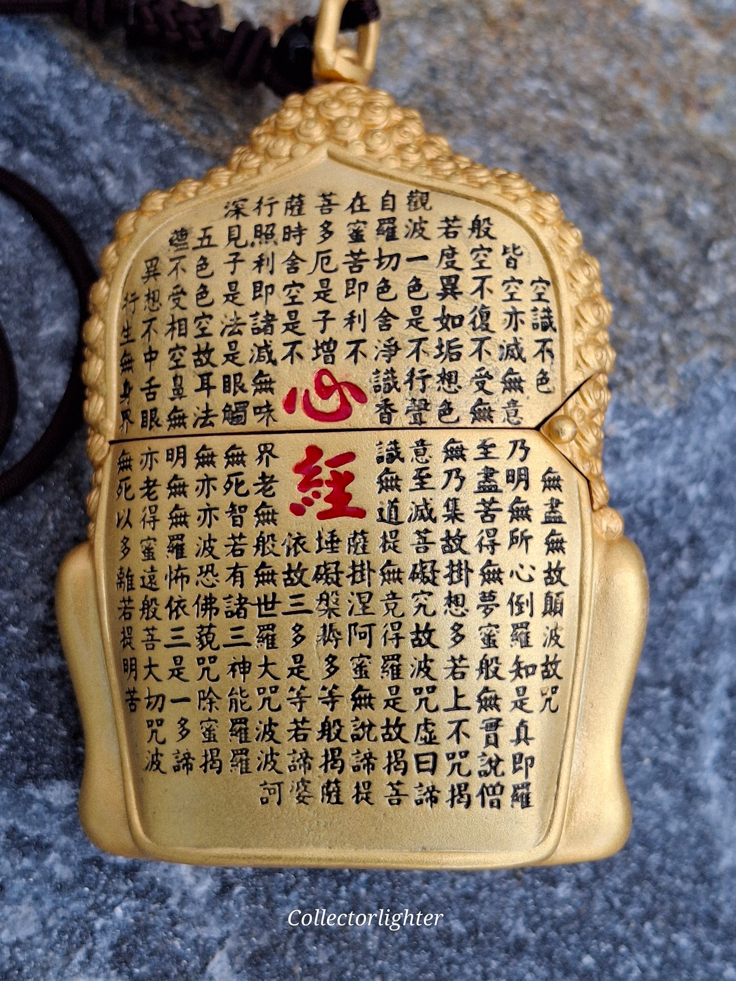Zippo - Gold Buddha Head with Mantra - Asia Modell