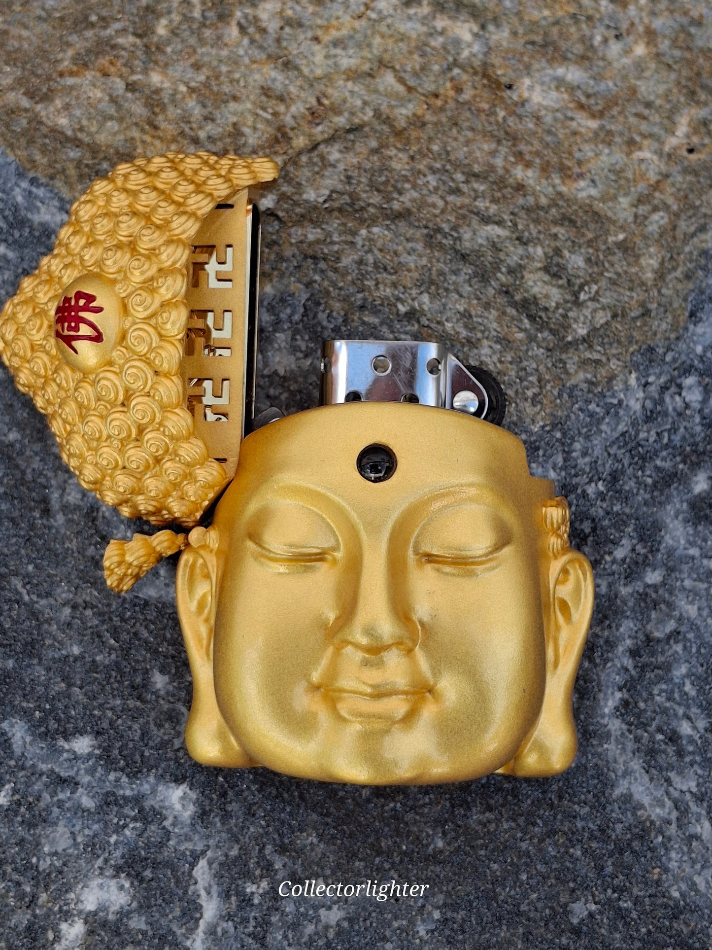 Zippo - Gold Buddha Head with Mantra - Asia Modell