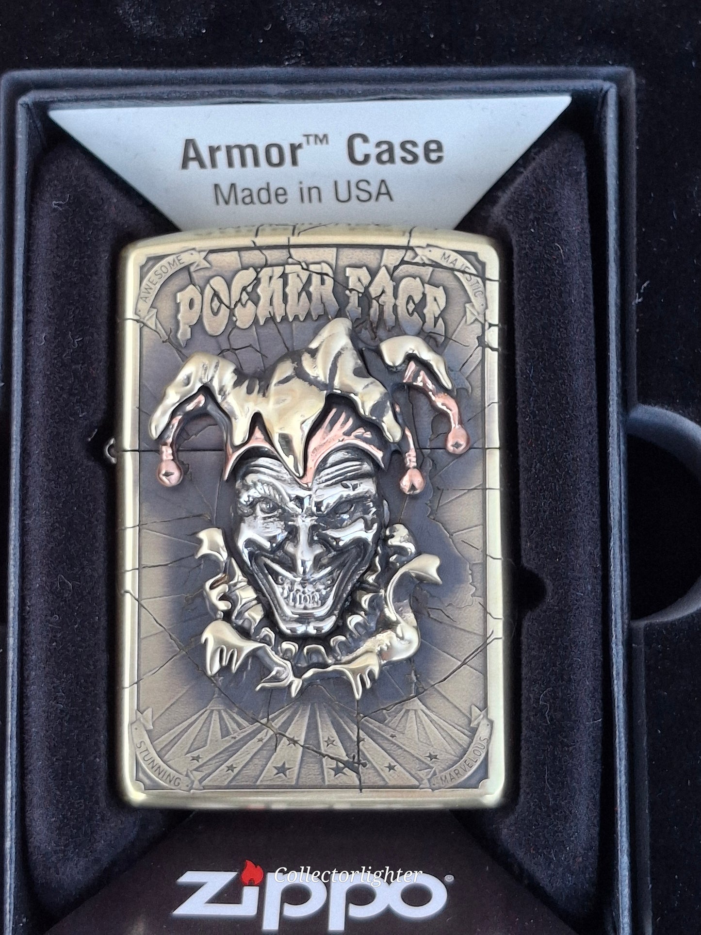 Zippo - Poker Face Armor Case - Asia Modell - Metalfire