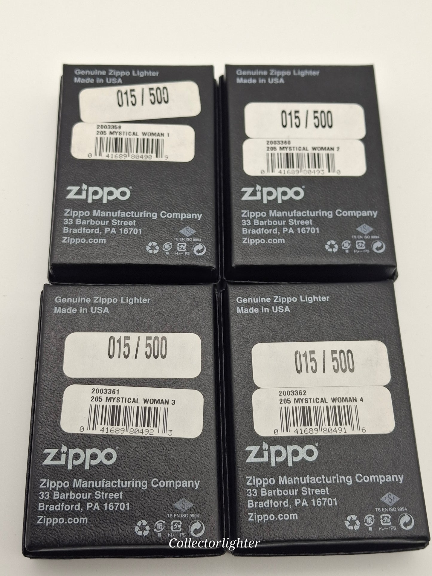 Zippo - Mystical Woman 4er Set Limited Edition - gleiche Nr. !