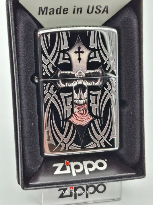 Encendedor de gasolina Zippo - Cruz de calavera 60000466