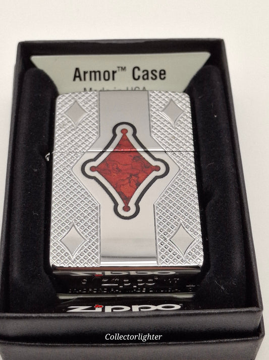 Zippo Benzinfeuerzeug - Cross w. staines Glass Armor Case 60003599