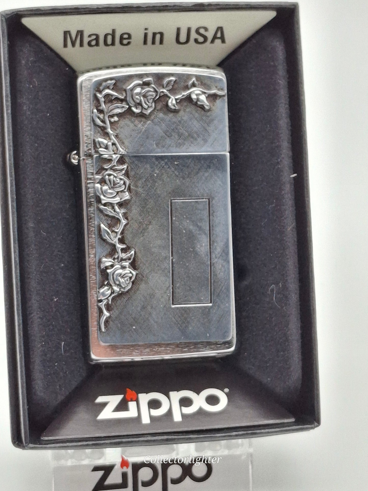 Encendedor de gasolina Zippo - Rosas con panel Slim Line 1370007