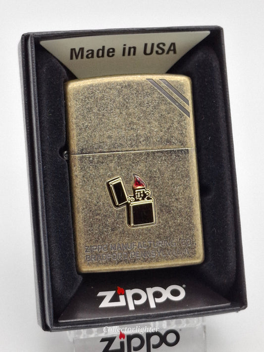 Zippo petrol lighter - Lighter Antique Brass Asia ZA-3-90A