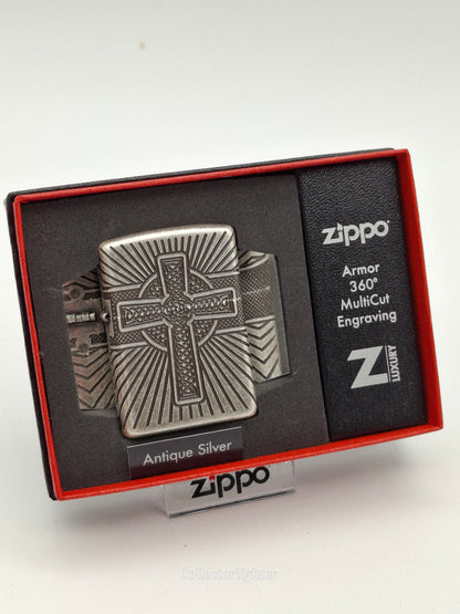 Zippo Benzinfeuerzeug - Celtic Cross 360° Multi Cut Engrave 60004304