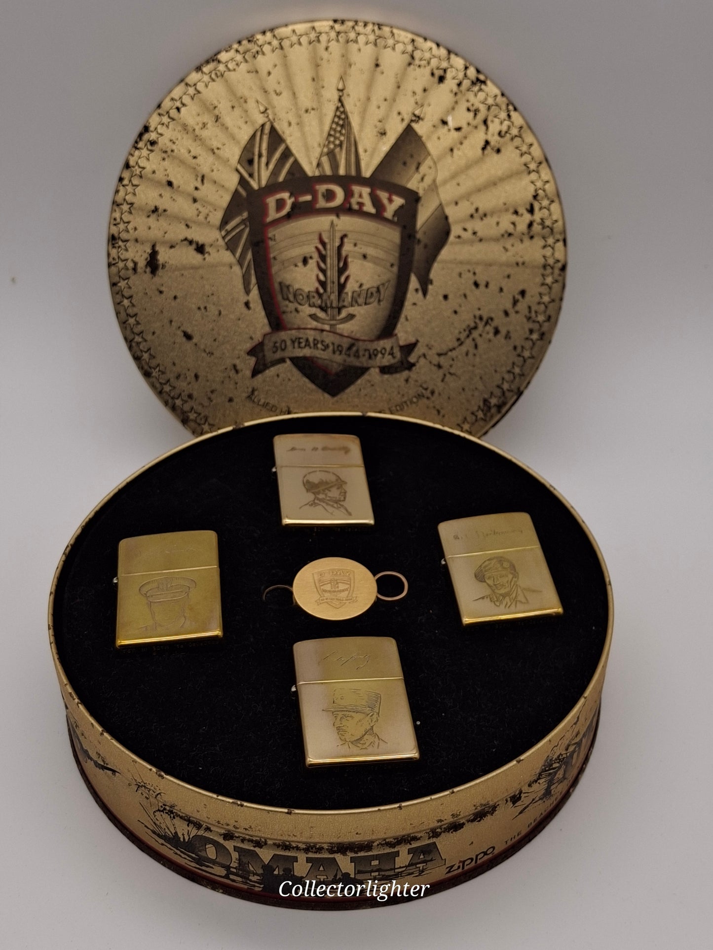 Encendedores de gasolina Zippo - Día D Normandía 50 años set de 4 Héroes Aliados