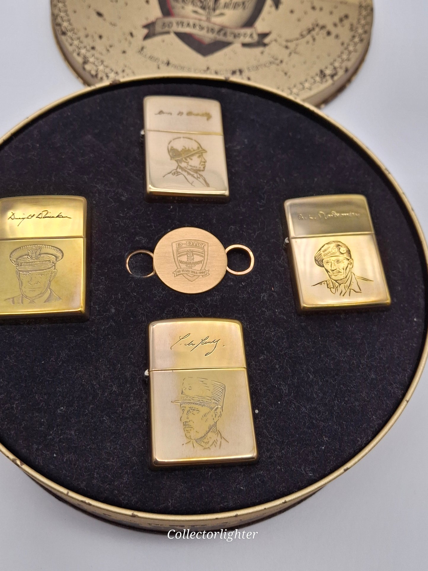 Encendedores de gasolina Zippo - Día D Normandía 50 años set de 4 Héroes Aliados