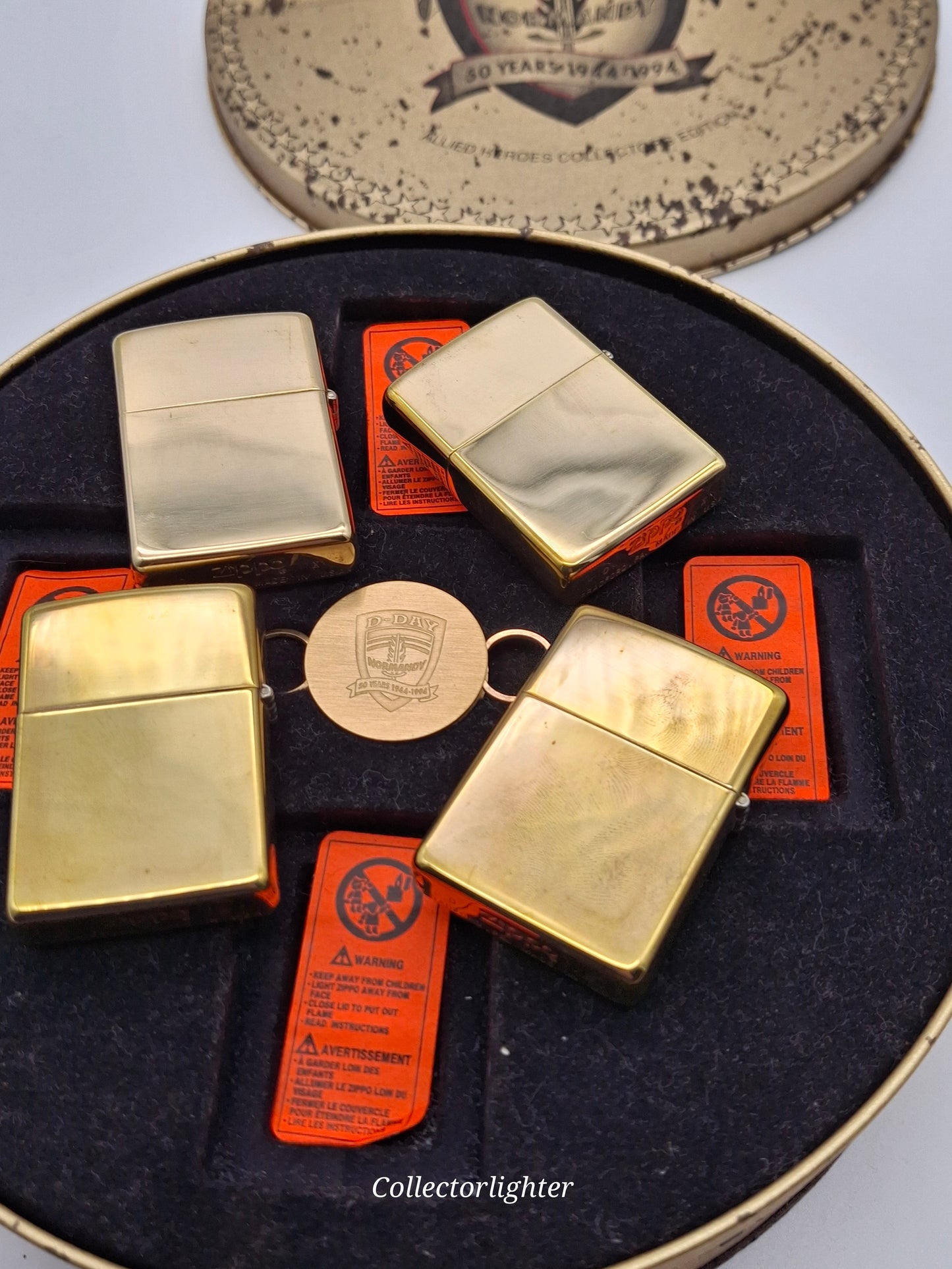 Encendedores de gasolina Zippo - Día D Normandía 50 años set de 4 Héroes Aliados