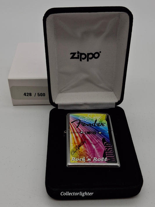 Encendedor de gasolina Zippo - Fender Rock 'N' Roll Edición Limitada 428/500