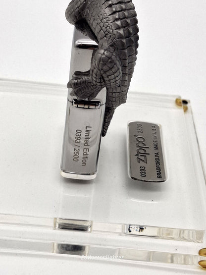Zippo petrol lighter - Crocodile 3D Limited in acrylic box 392/2500