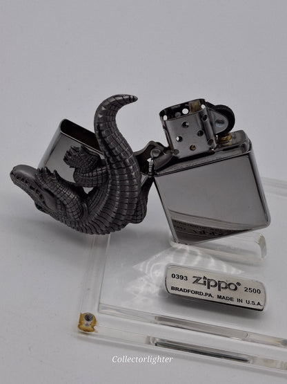Zippo petrol lighter - Crocodile 3D Limited in acrylic box 392/2500
