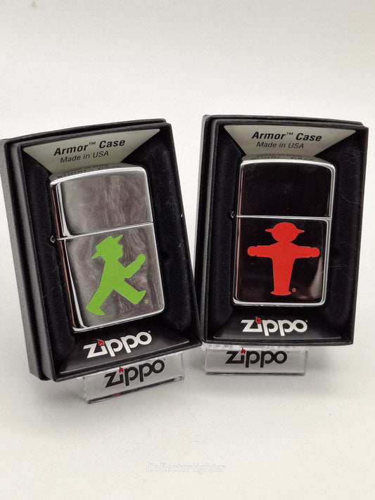 Zippo petrol lighter - Ampelmännchen set of 2 limited edition - same number!