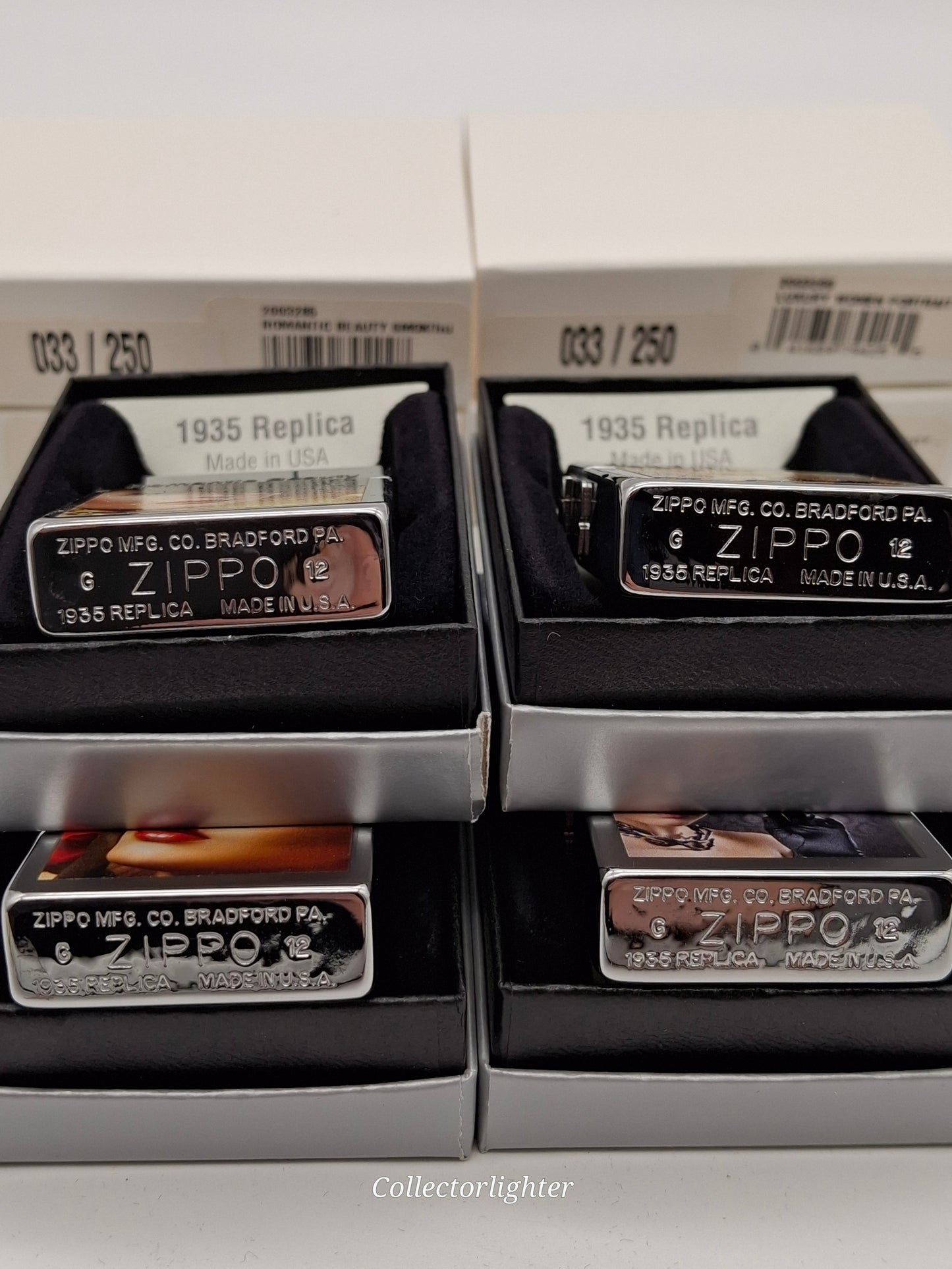 Zippo petrol lighter - Romantic Beauty set of 4 Limited Edition 1935 Replica - same number!