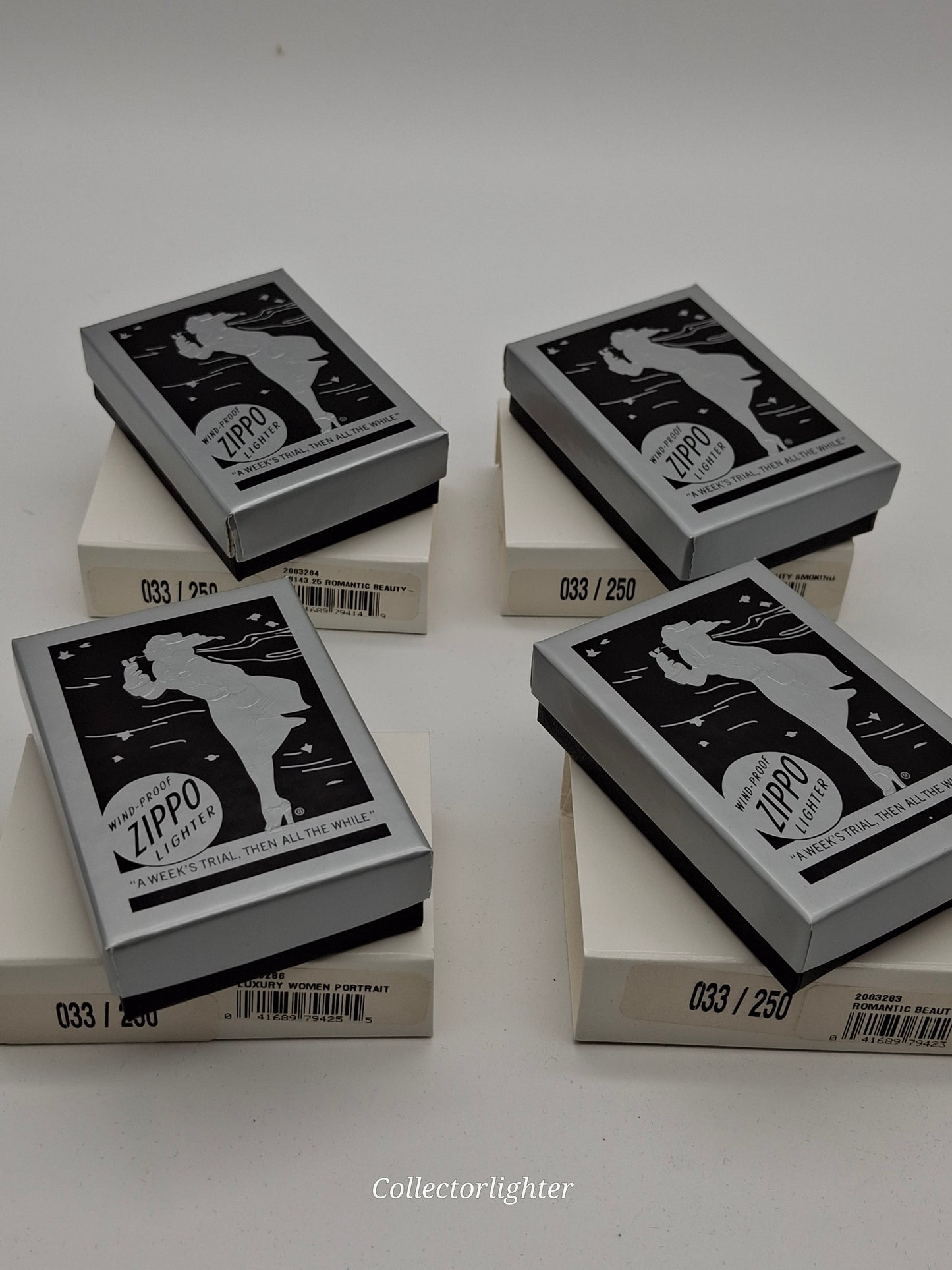 Zippo petrol lighter - Romantic Beauty set of 4 Limited Edition 1935 Replica - same number!