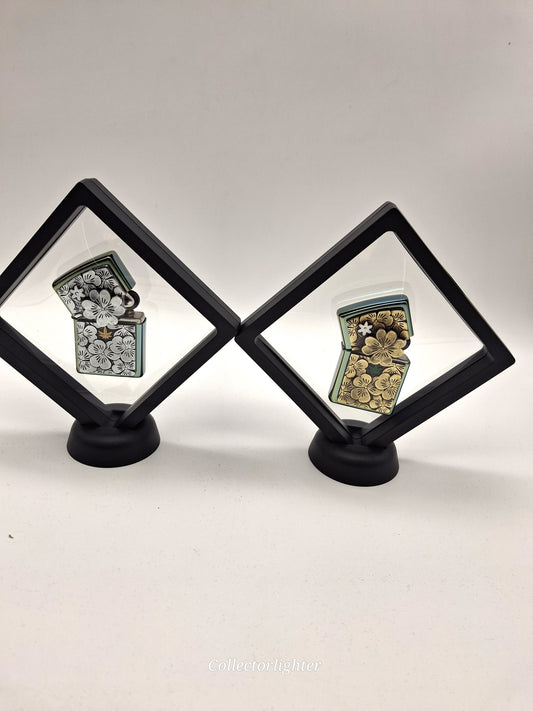 Zippo petrol lighters - Trick Clover &amp; Golden Trick Clover Limited Edition set of 2