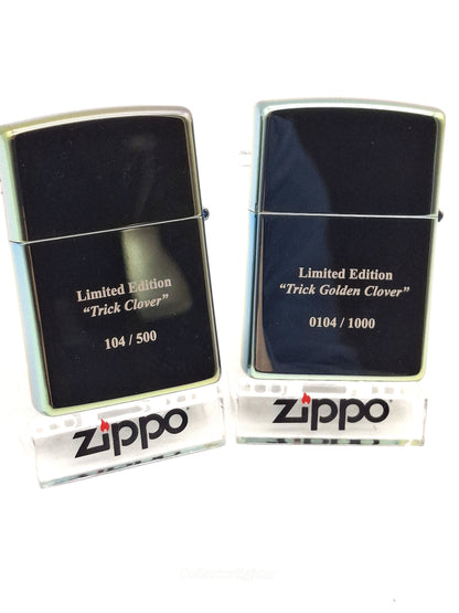 Zippo petrol lighters - Trick Clover &amp; Golden Trick Clover Limited Edition set of 2