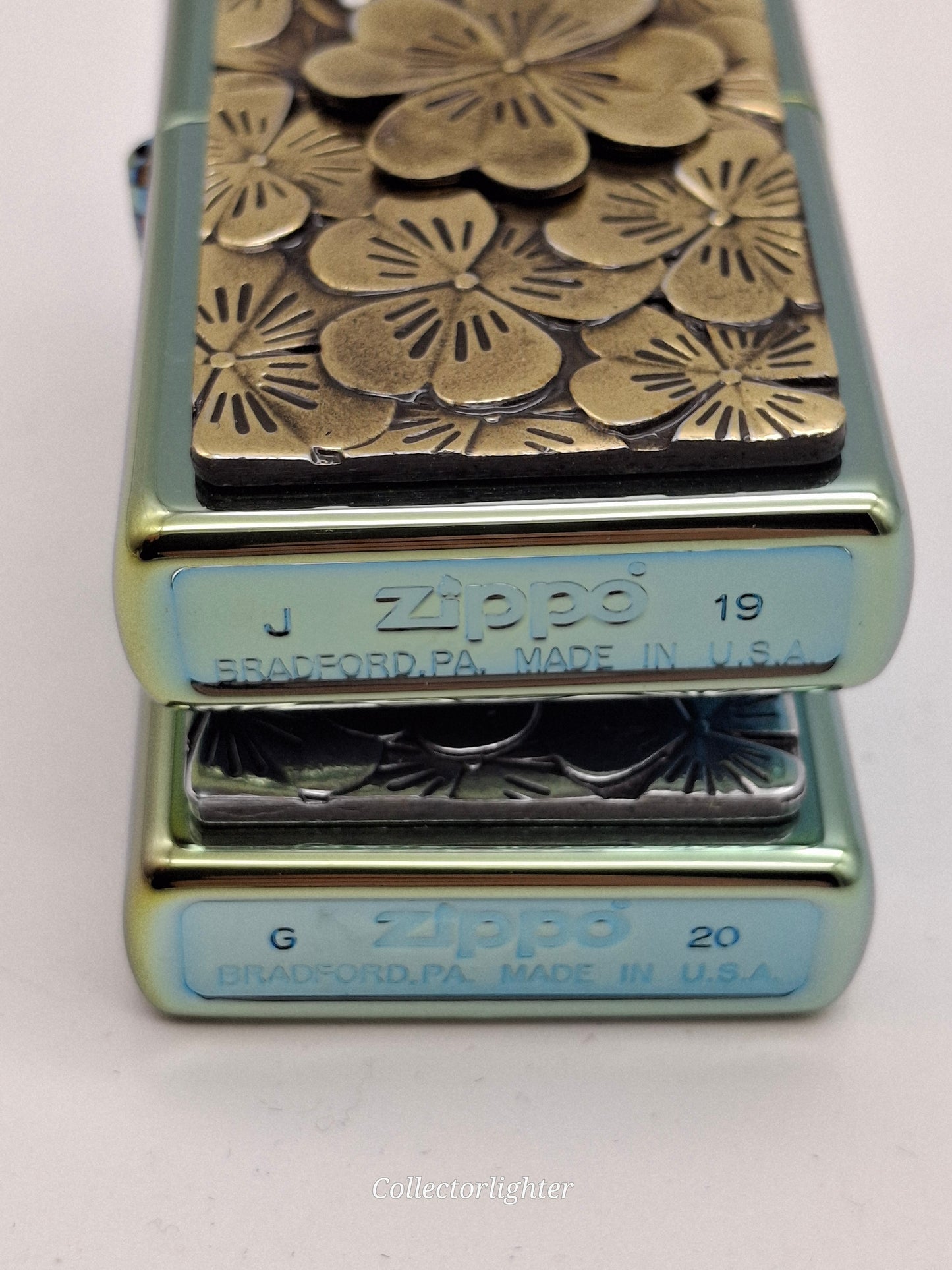 Zippo petrol lighters - Trick Clover &amp; Golden Trick Clover Limited Edition set of 2