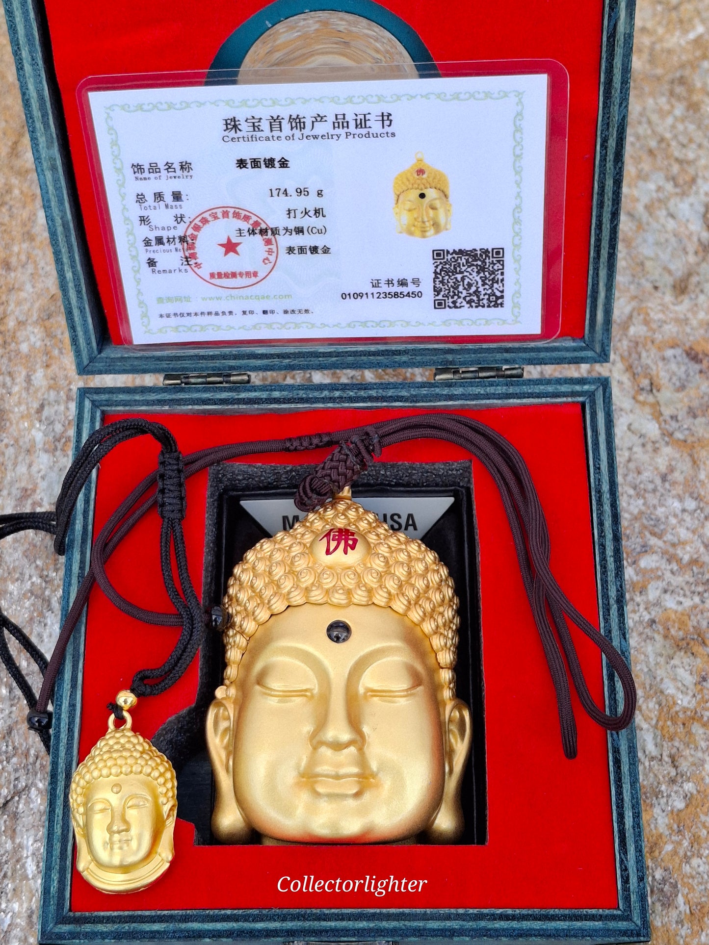 Zippo - Gold Buddha Head with Mantra - Asia Modell
