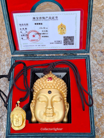 Zippo - Gold Buddha Head with Mantra - Asia Modell