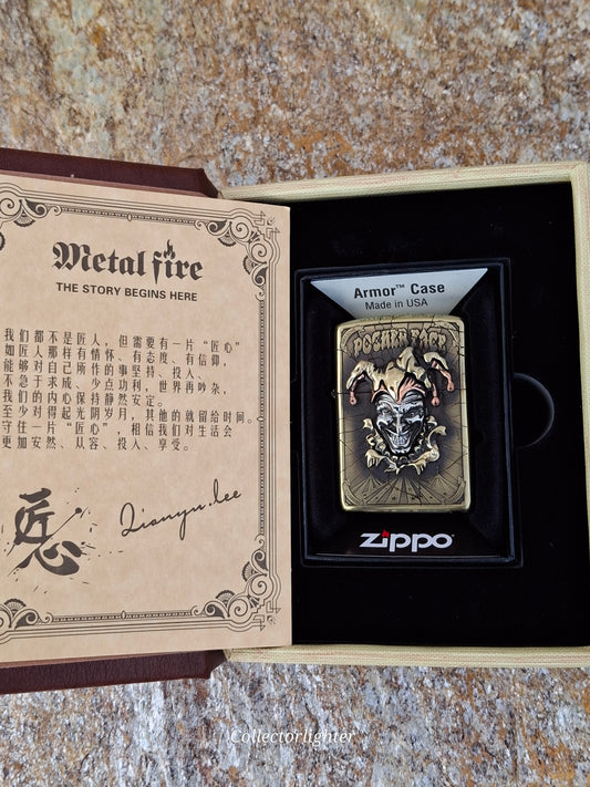 Zippo - Poker Face Armor Case  - Asia Modell - Metalfire