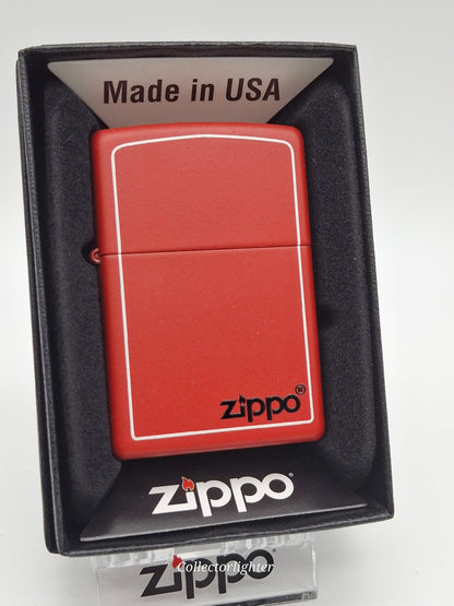 Zippo - Rojo mate con borde blanco - Regular 2003636