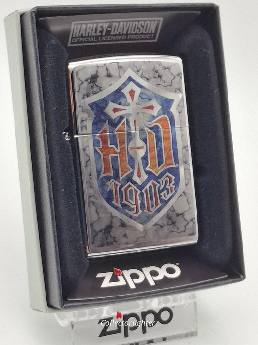 Encendedor de gasolina Zippo - Cruz con emblema decorativo 2005912