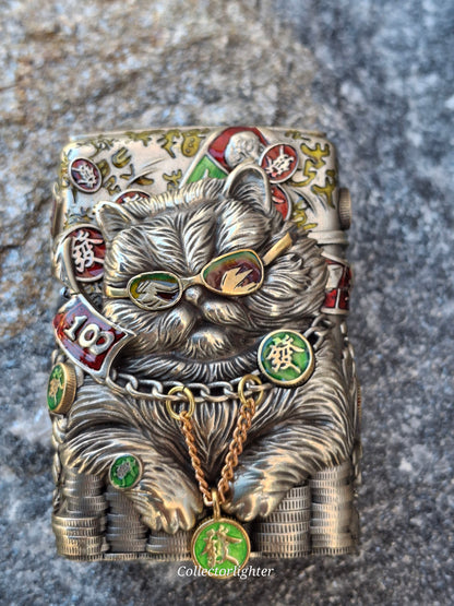 Zippo - Lucky Enamel Cat - Asia Modell