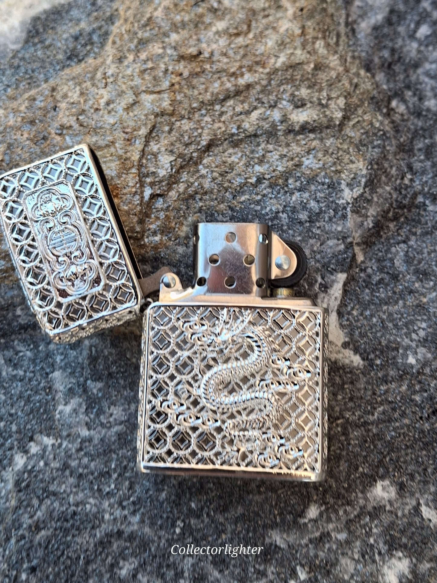 Zippo - Silver Thunder Dragon - Asia Modell