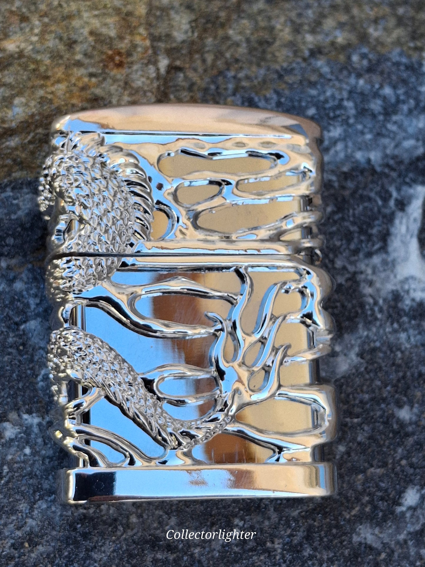Zippo - Japanese Silver Dragon Red Ruby - Asia Modell