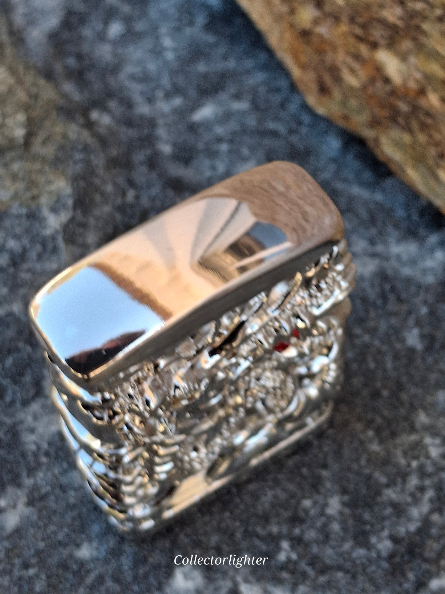 Zippo - Japanese Silver Dragon Red Ruby - Asia Modell