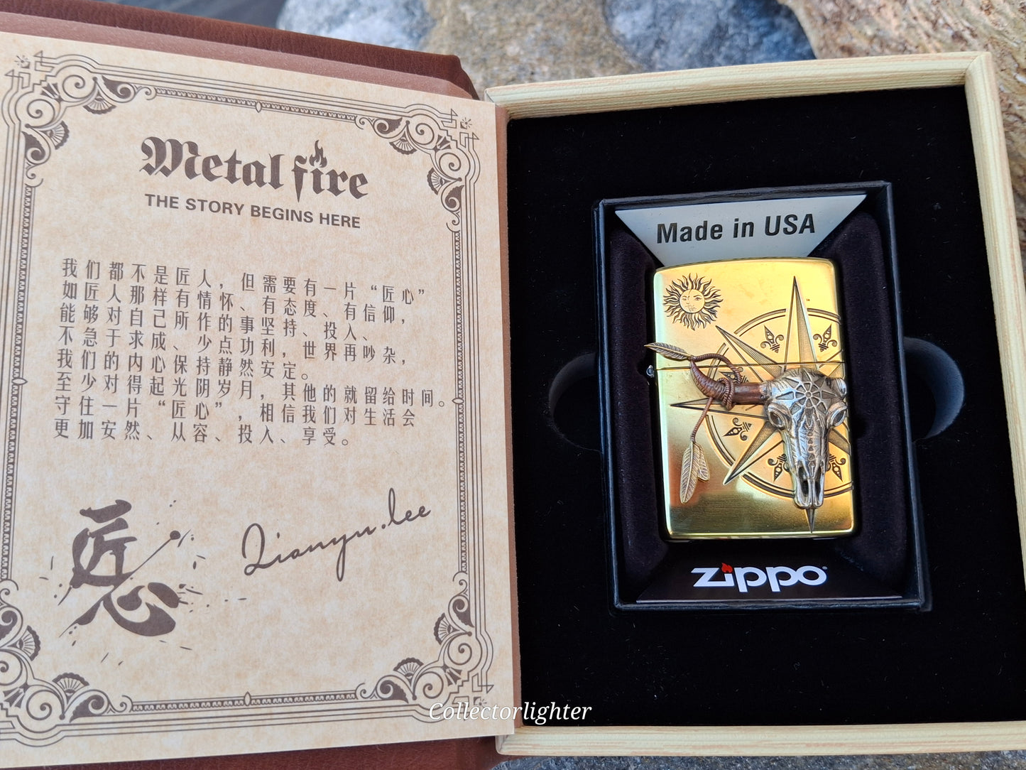 Zippo - Bull Skull Head Brass  - Asia Modell - Metalfire