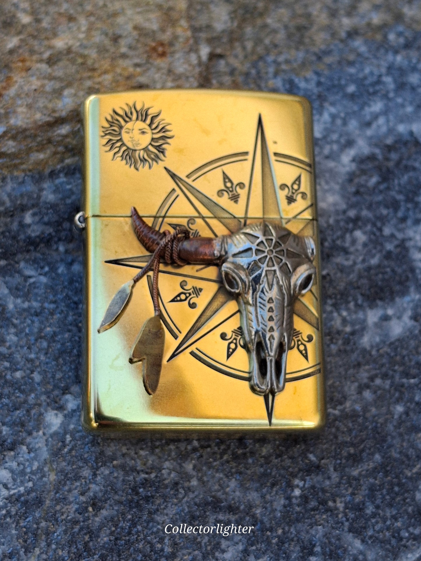 Zippo - Bull Skull Head Brass  - Asia Modell - Metalfire