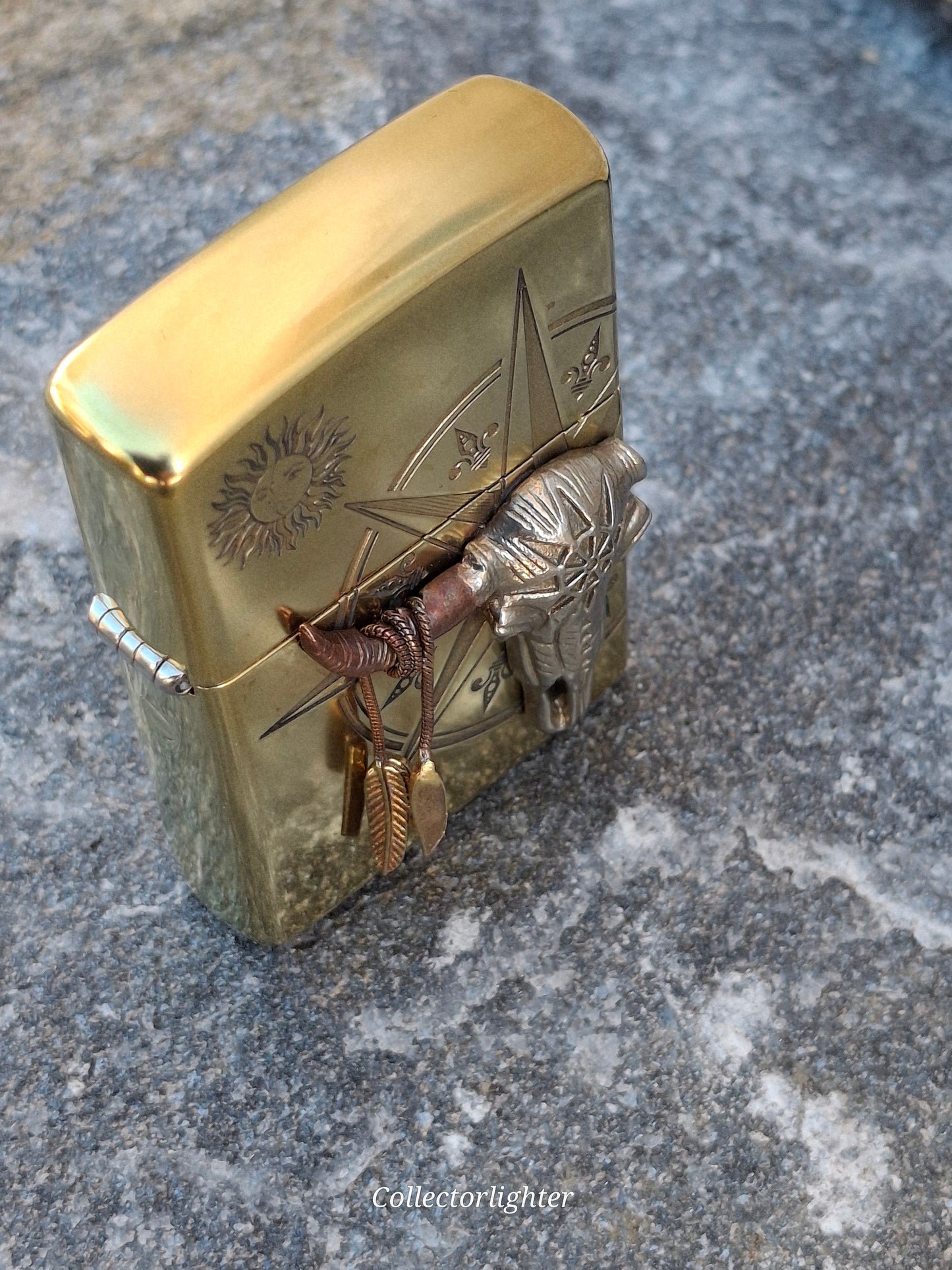 Zippo - Bull Skull Head Brass  - Asia Modell - Metalfire
