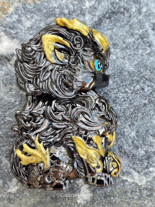 Zippo - Mythical Beast Qilin Black - Slim Line - Asia Modell