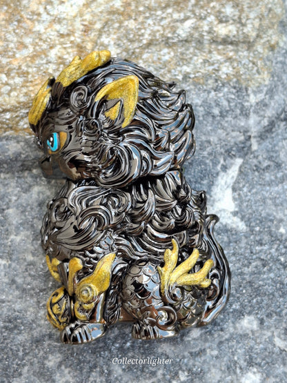 Zippo - Mythical Beast Qilin Black - Slim Line - Asia Modell