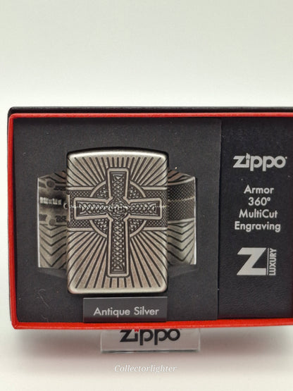 Zippo - Celtic Cross 360° Multi Cut Engrave - Armor Case 60004304