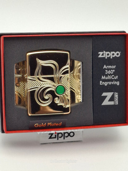 Zippo - Fleur-De-Lis Design 360° Multi Cut Engrave - Armor Case 60005210