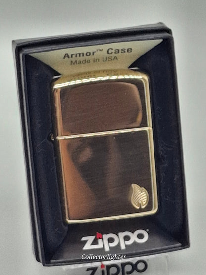 Zippo Messing poliert Flame Armor Case 60007336 mit Flammengravur in der Originalverpackung