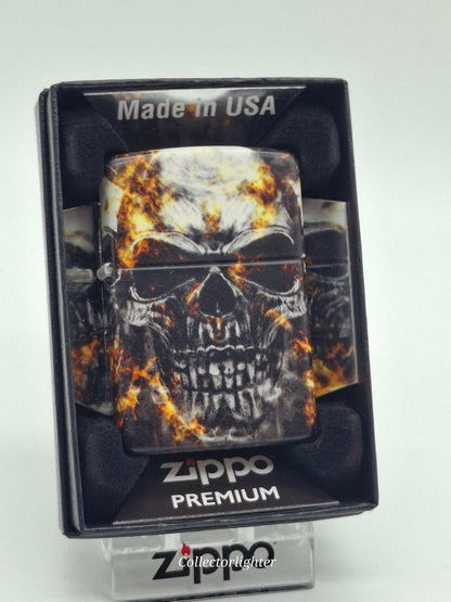 Zippo Smokey Skulls Design 540° 60006136 mit Totenkopf- und Flammenmotiv in der Originalverpackung