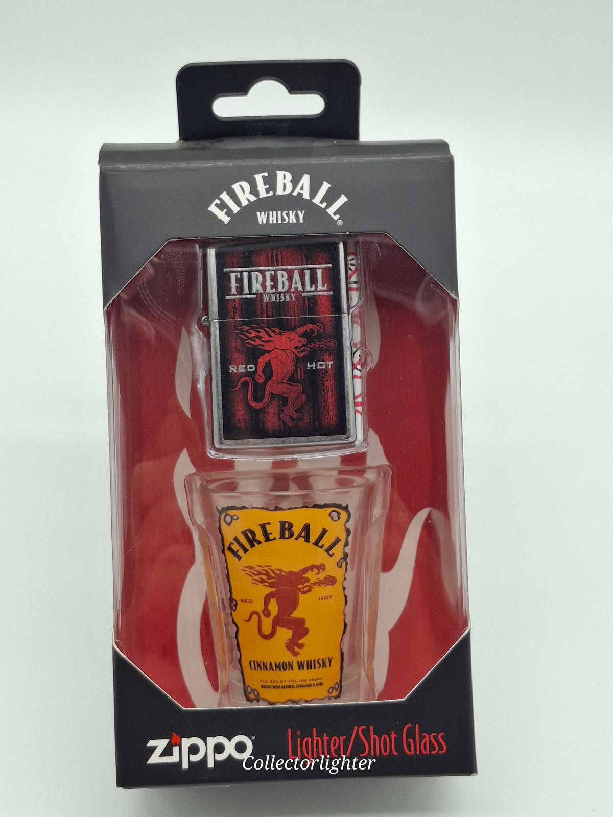 Zippo Fireball Geschenkset 60005682 mit Feuerzeug und Schnapsglas in der Originalverpackung