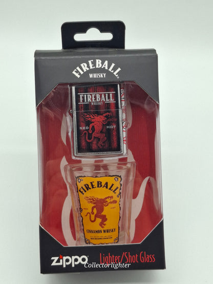 Zippo Fireball Geschenkset 60005682 mit Feuerzeug und Schnapsglas in der Originalverpackung